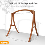 VINGLI Outdoor Wooden Swing Frame, Heavy Duty 1000 LBS A-Frame Swing Stand with Farmhouse Cottage Style - Photo 3
