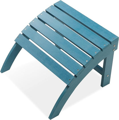 Psilvam Adirondack Ottoman, Adirondack Footstool for Adirondack Chair Weather Resistant Foot Rest for Outdoor Porch, Yard, Garden (Blue)