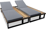 Outdoor Chaise Lounge Chair Set of 2 with 5-Position Adjustable Backrest, Reclinings with Cushions - Photo 8