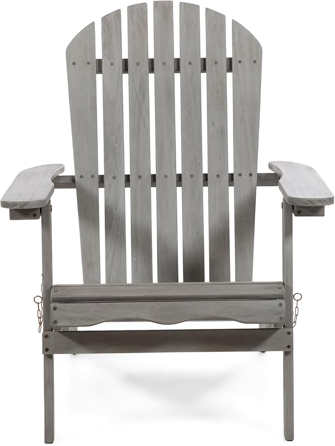 Greemotion Set of 2 Elk 34 in. W All Weather Outdoor Patio Eucalyptus Wood Adirondack Chair Solid Wood for Outdoor Fire Pit, Deck, Beach, Garden, Campfire Chairs, Weather Resistant, Gray
