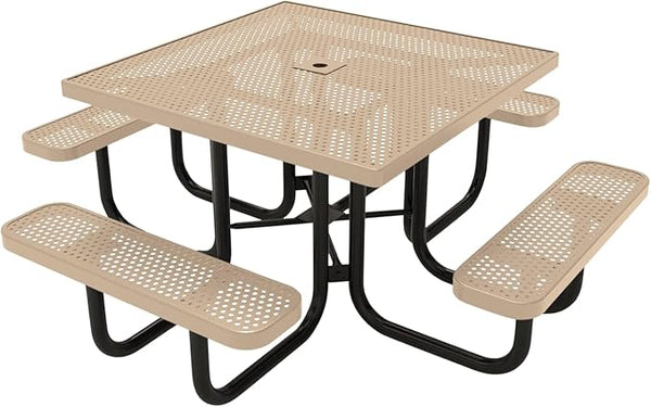 COATEDOUTDOORFURNITURE Heavy-Duty Portable Outdoor Picnic Table with Umbrella Hole - Photo 1