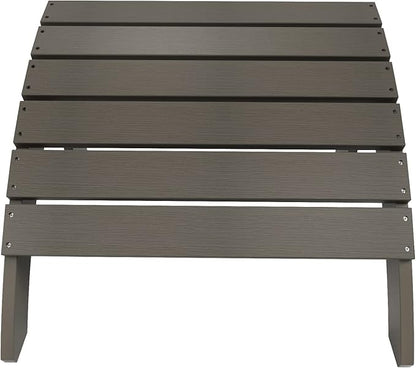 WestinTrends Tuscany Adirondack Ottoman, Real Wood Like Outdoor Ottoman for Patio, All Weather Poly Lumber Folding Ottoman Footrest for Adirondack Chair, Charcoal Gray