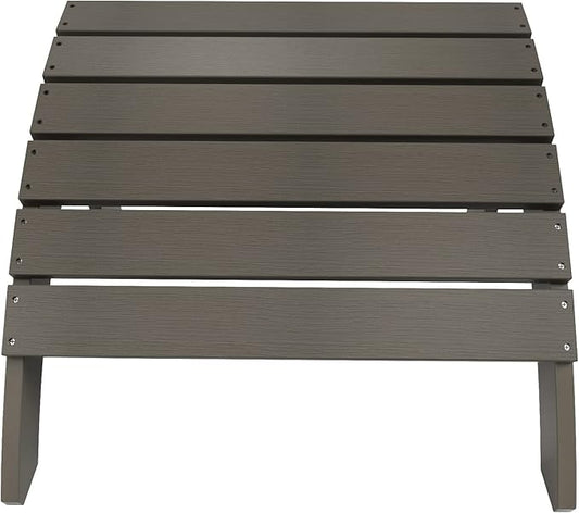 WestinTrends Tuscany Adirondack Ottoman, Real Wood Like Outdoor Ottoman for Patio, All Weather Poly Lumber Folding Ottoman Footrest for Adirondack Chair, Charcoal Gray