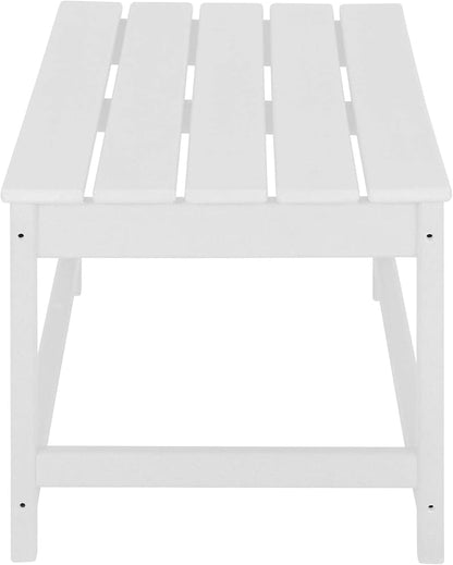 WO Home Furniture Adirondack Chairs Table Set of 3 PCS Outdoor Folding Chairs Coffee Table Weather/UV Resistant for Lawn, Garden, Bon Fire, Balcony (White)