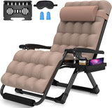Suteck Oversized Zero Gravity Chair, 33In XXL Lounge Chair w/Removable Cushion&Headrest - Photo 1