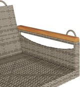 Modern Outdoor Patio Swing Bench Gray Durable Poly Rattan Steel Frame Comfortable Seating for Garden Balcony Relaxation - Photo 8