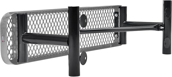 Global Industrial 4'L Heavy Duty Expanded Metal Mesh Flat Bench with Steel Frame, Portable Outdoor Bench, 1000 lbs Capacity, Gray, 48" L x 14-1/2"W x 18" H