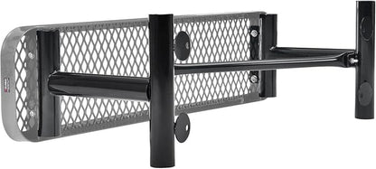 Global Industrial 4'L Heavy Duty Expanded Metal Mesh Flat Bench with Steel Frame, Portable Outdoor Bench, 1000 lbs Capacity, Gray, 48" L x 14-1/2"W x 18" H