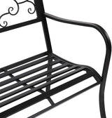 51-Inch Outdoor Garden Bench Classic Metal Patio Park Bench Elegant Porch Deck Loveseat with Cast Iron Frame (A-Type) - Photo 7