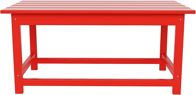 WO WESTIN OUTDOOR HDPE Laguna Outdoor Poly Adirondack Coffee Table, Red
