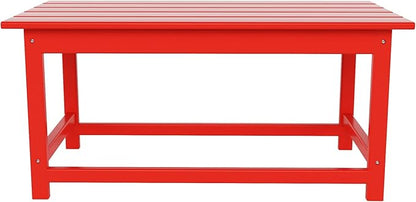 WO WESTIN OUTDOOR HDPE Laguna Outdoor Poly Adirondack Coffee Table, Red