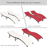 Tangkula 2 Pieces Patio Rattan Chaise Lounge, Outdoor Wicker Lounge Chair, Foldable Chaise Lounge, Suitable for Poolside - Photo 8