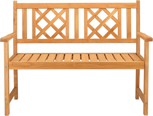 Outdoor Bench Garden Bench 118x56.5x90cm, Patio Bench with Back, Park Front Porch Benches for Outside, Rustic Wood Bench, Patio Seating,Bench Patio Furniture for Porch 46.46" L x 20.87" W x 35.43" H