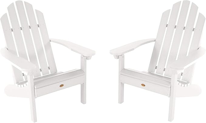 Highwood Classic Westport Adirondack Chairs, 2-Piece Set, White