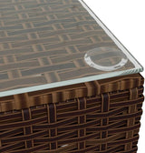 Garden Coffee Table Brown PE Rattan Outdoor Sofa - Photo 4