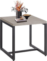 Belord Small Outdoor Side Table: 50 Lbs Weight Capacity Square Metal Patio Side Table with Anti-Rust Frame - Photo 1