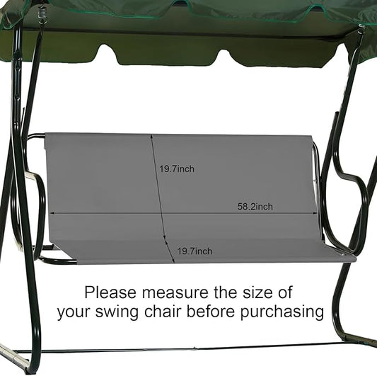 Qchengsan Patio Swing Seat Cover Replacement,Swing Cushion Covers,Waterproof Swing Seat Cover,Porch Swing Cushions Cover Chair Bench Replacement Cover for 3 Seat Outdoor Garden Yard Swing Chair