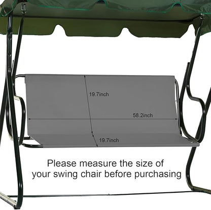 Outdoor Porch Patio Swing Seat Cover, 600D Thickened Oxford Waterproof Swing Cushion Protection Covers Replacement for Outdoors Garden Yard Furniture Chairs (Gray, 58.2"x19.7"x19.7")