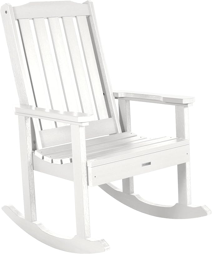 highwood AD-KITRKCH1-WHE Lehigh 2 Rocking Chairs with Adirondack Side Table, White