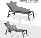 PURPLE LEAF 6-Piece Outdoor Chaise Lounge Oversized Pool Lounge Chairs with Easy-to-Move Wheels and Adjustable Backrest - Photo 3