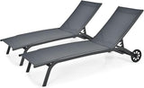 Tangkula Outdoor Chaise Lounge Chair, Patio Lounge Recliner with 6-Position Adjustable Backrest - Photo 1