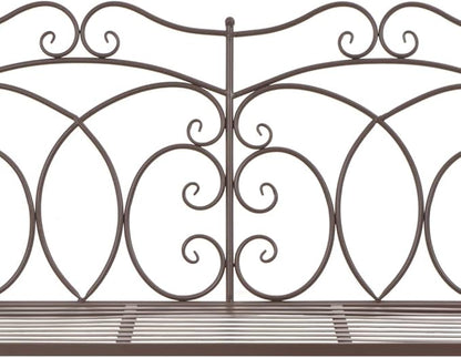Patio Bench,Garden Bench,Patio Metal Bench Park Bench,with Backrest and Armrests,for Yard Porch Work Entryway,Weather Resistant,40.9" Iron Antique Brown