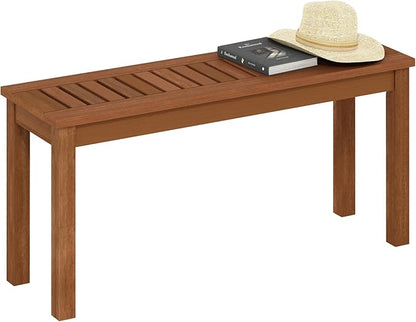 Furinno TIOMAN Outdoor Bench, Backless Garden Bench, for Patio, Deck, Garden, 12 x 39 x 19, Light Wood
