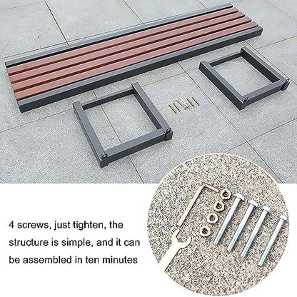 Weather Resistant Outdoor Metal Garden Bench - Stylish No Backrest Design for Patios & Gardens - Durable 100/120/150 cm Furniture for Outdoor Relaxation