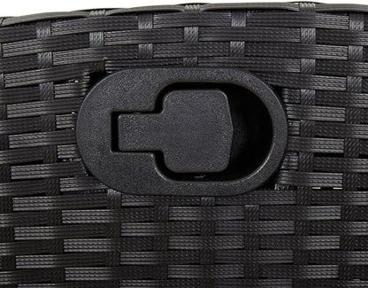 vidaXL Reclining Garden Chair Black Poly Rattan and Powder-Coated Steel