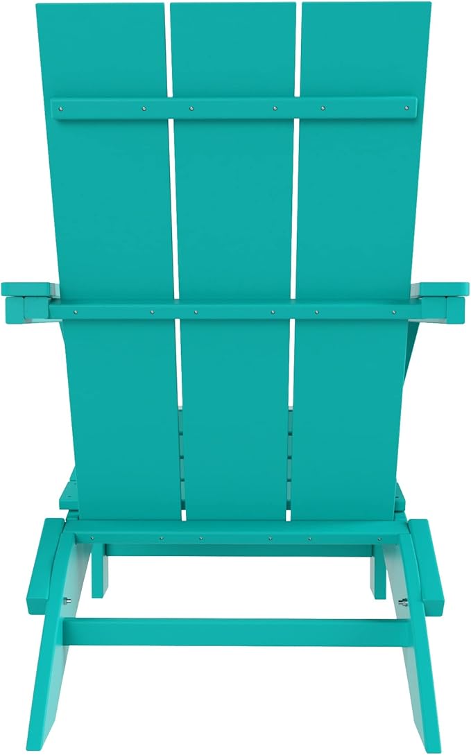 WO Home Furniture HDPE Adirondack Chair Folding Poly Lumber All Weather UV/Fade Resistant Heavy Duty for Patio, Backyard, Balcony, Garden, Lawn (Turquoise)…
