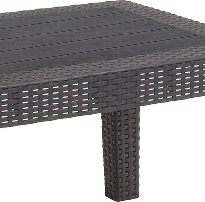 Flash Furniture Seneca Dark Gray Faux Rattan Coffee Table