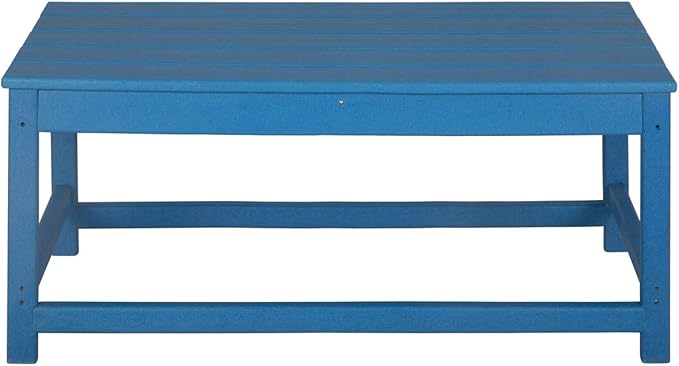 WO WESTIN OUTDOOR HDPE Laguna Outdoor Poly Adirondack Coffee Table, Pacific Blue