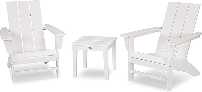 POLYWOOD® Modern Adirondack 3-Piece Set in White