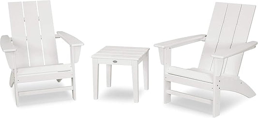 POLYWOOD® Modern Adirondack 3-Piece Set in White