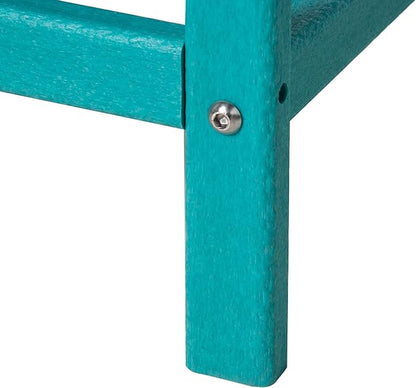 Outsunny Patio Side Table, 15" Square Outdoor End Table, HDPE Plastic Tea Table for Adirondack Chair, Backyard or Lawn, Green