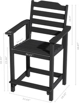 Tall Adirondack Chair, All Weather Resistant Adirondack Bar Stools for Patio, Lawn, Garden, Swimming Pool - Photo 3