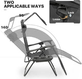 MoNiBloom Zero Gravity Chair with Canopy Shade, Patio Anti Gravity Recliner - Photo 6