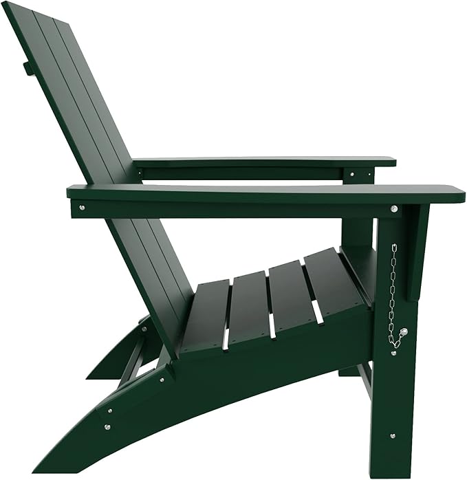 WestinTrends Ashore Modern Outdoor Folding Adirondack Chair (Set of 2), Dark Green