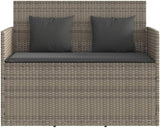 Patio Bench with Cushions Gray Poly Rattan Deck Bench Garden Bench Outdoor Bench Porch Bench for patios, Gardens, Decks - Photo 5