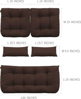 QILLOWAY Outdoor Patio Wicker Seat Cushions Group Loveseat/Two U-Shape/Two Lumbar Pillows for Patio Furniture - Photo 3
