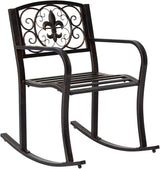 KINTNESS Outdoor Metal Rocking Chair Patio Rocking Bench with Cushion (1, 2-seat) - Photo 1