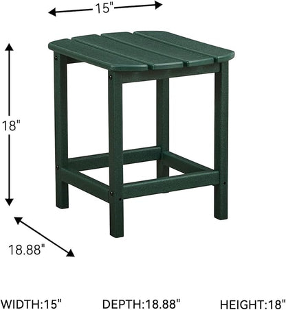 Signature Design by Ashley Karson City Contemporary Outdoor Weather Resistant End Table with Slatted Design, Green