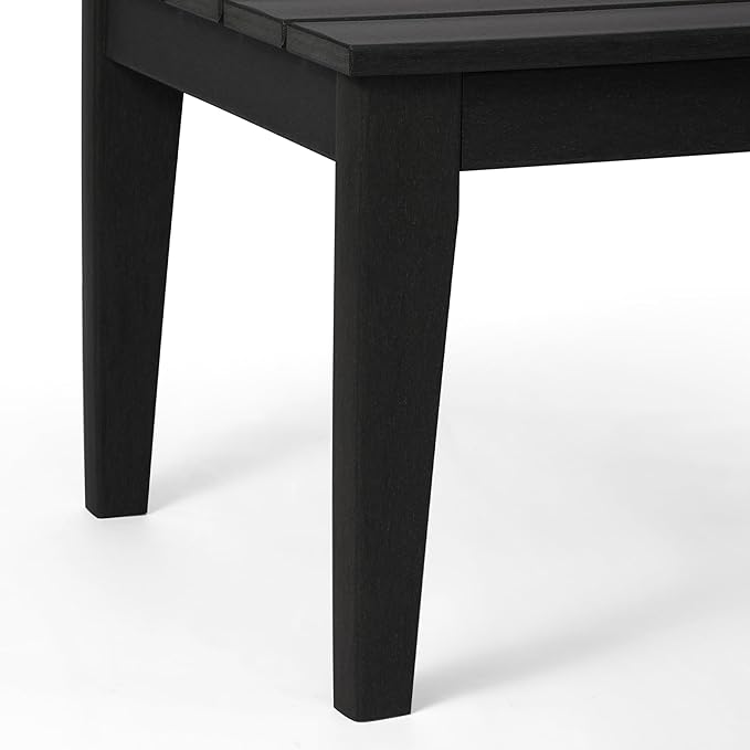 Costaelm Adirondack Outdoor Coffee Table, HDPE Drink Table Weather Resistant, Patio Porch Accent Balcony Table Outdoor End Table for Pool, Seaside, Backyard, Black