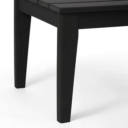 Costaelm Adirondack Outdoor Coffee Table, HDPE Drink Table Weather Resistant, Patio Porch Accent Balcony Table Outdoor End Table for Pool, Seaside, Backyard, Black