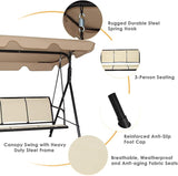 Tangkula 3 Person Patio Swing, Steel Frame with Polyester Angle Adjustable Canopy, All Weather Resistant Swing Bench - Photo 5