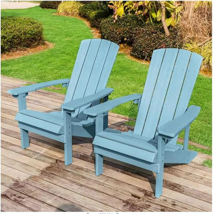 GOWE Patio HIPS Plastic Adirondack Chair Lounger Weather Resistant Furniture for Lawn Balcony in Lake Blue (2-Pack)