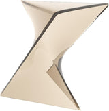 LeisureMod 15.75" Stackable Weather-Resistant Plastic Triangular Side Table - Transparent Amber Accent End Table for - Photo 1