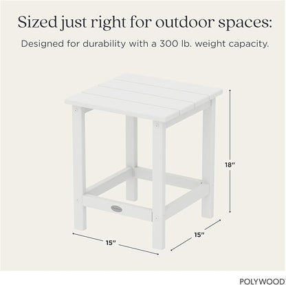 POLYWOOD Long Island 18" Side Table, White