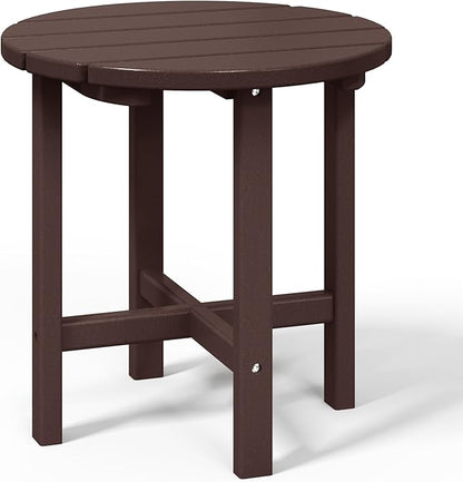 WestinTrends Dylan Adirondack Round Outdoor Side Table, Dark Brown