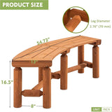 Outdoor Wooden Curved Backless Porch Bench Rustic Style Cedar/Fir Wood Log Fire Pit Bench for Patio Garden Deck and - Photo 2